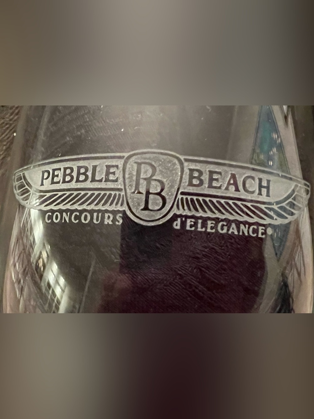 6 NEW Pebble Beach Concours d’Elegance Etched Wine Glasses